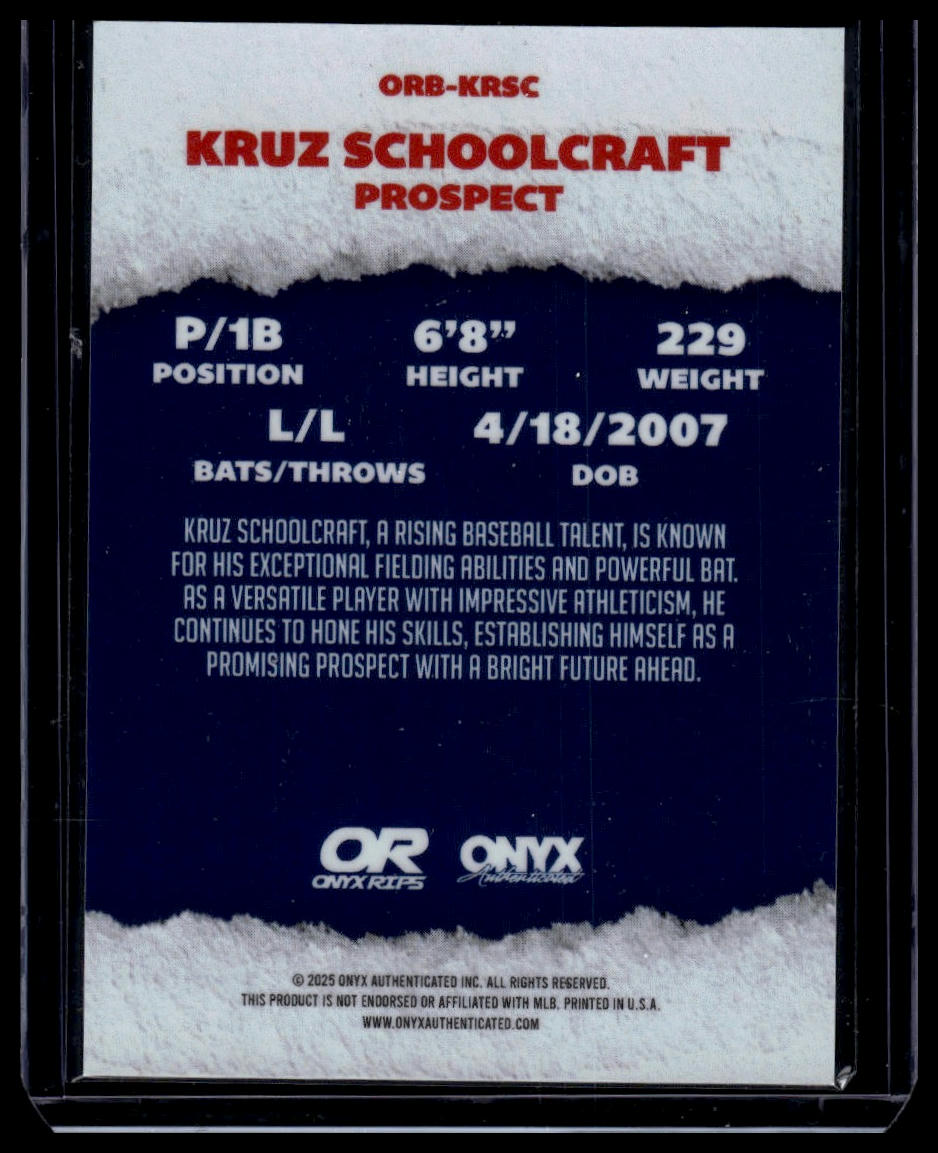 2025 Onyx Rips #ORB-KRSC Kruz Schoolcraft Refractor