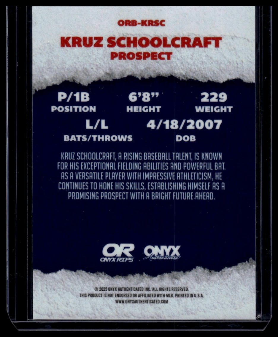 2025 Onyx Rips #ORB-KRSC Kruz Schoolcraft Refractor
