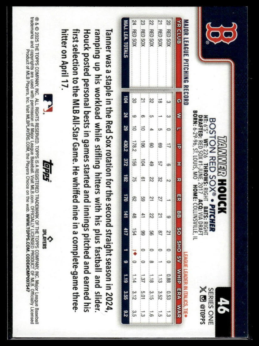 2025 Topps #46 Tanner Houck Confetti