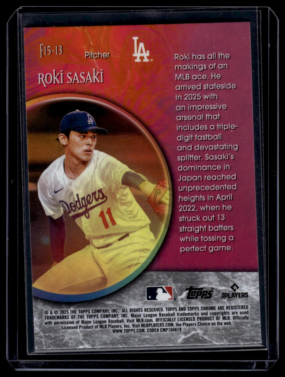 2025 Topps Chrome Logofractor Edition #F15-13 Roki Sasaki Fortune 15 Refractor