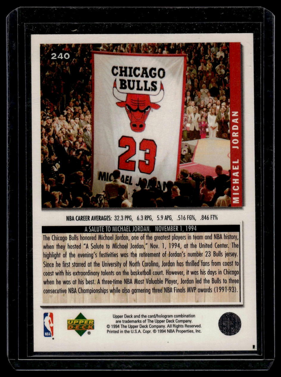 1994-95 Upper Deck #240 Michael Jordan Michael Jordan He's Back Reprints