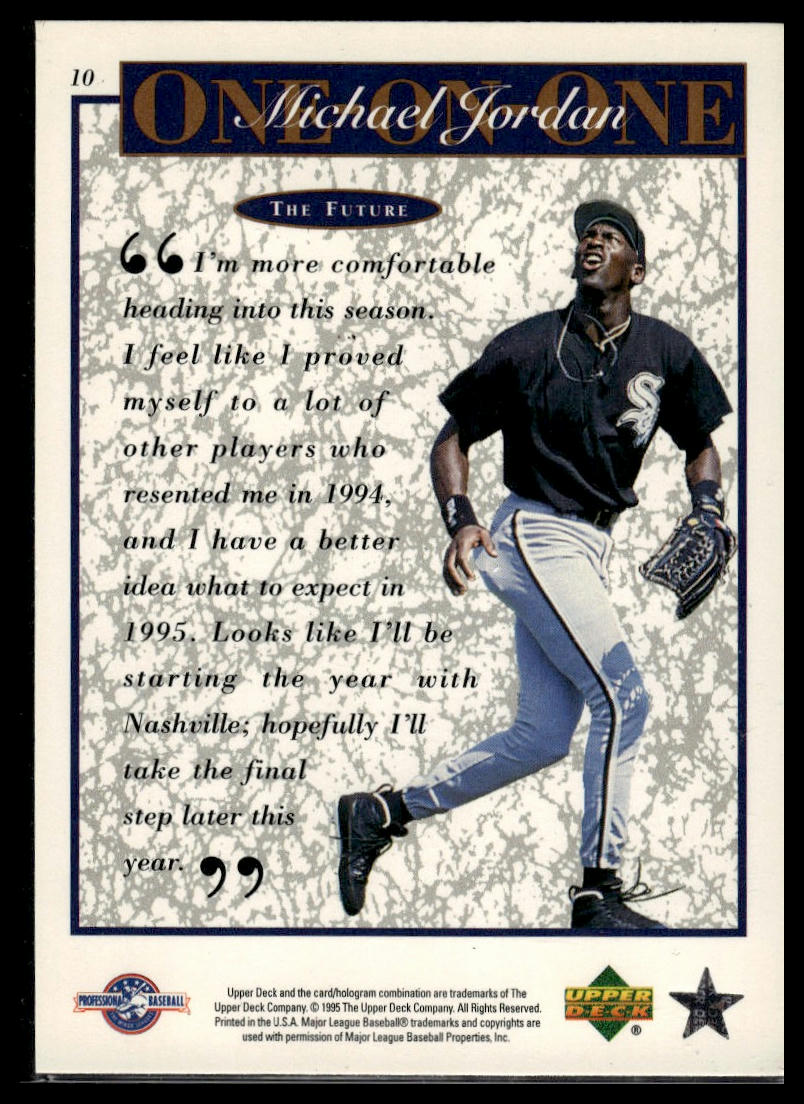 1995 Upper Deck Minor League #10 Michael Jordan Michael Jordan One On One