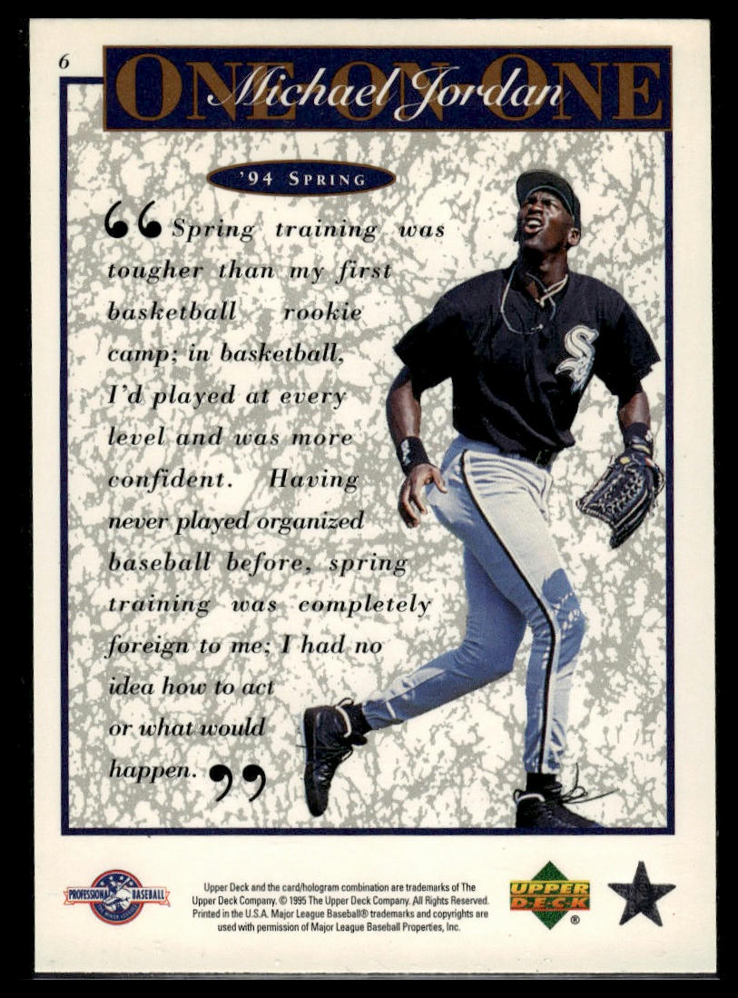 1995 Upper Deck Minor League #6 Michael Jordan Michael Jordan One On One