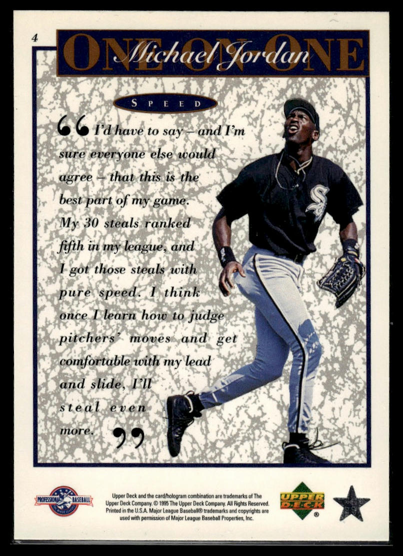 1995 Upper Deck Minor League #4 Michael Jordan Michael Jordan One On One