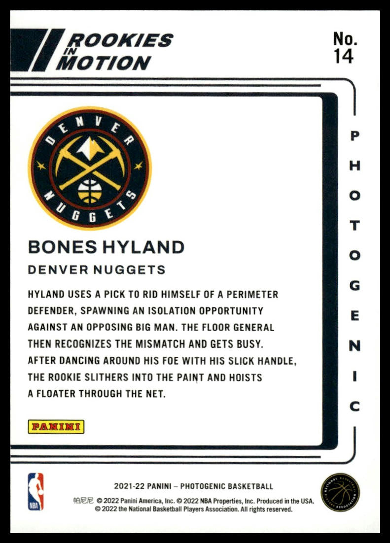 2021-22 Panini Photogenic #14 Bones Hyland Rookies in Motion