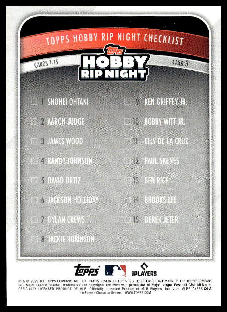 2025 Topps Hobby Rip Night #3 James Wood