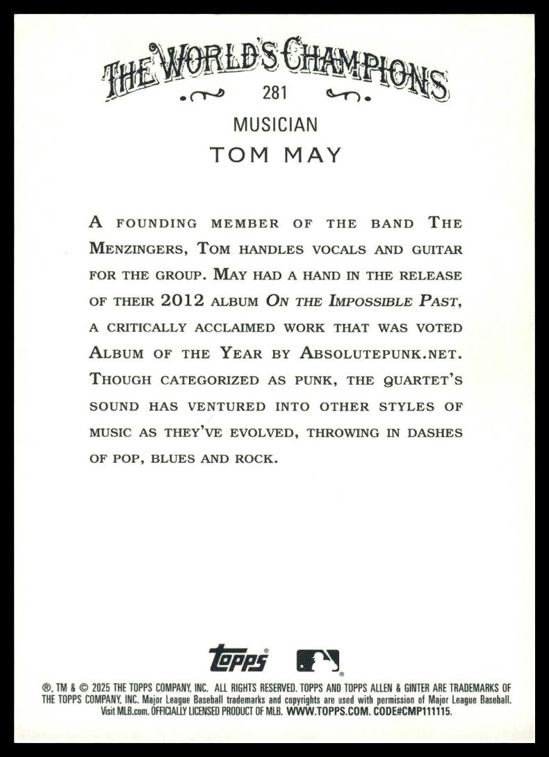 2025 Topps Allen & Ginter #281 Tom May Chrome