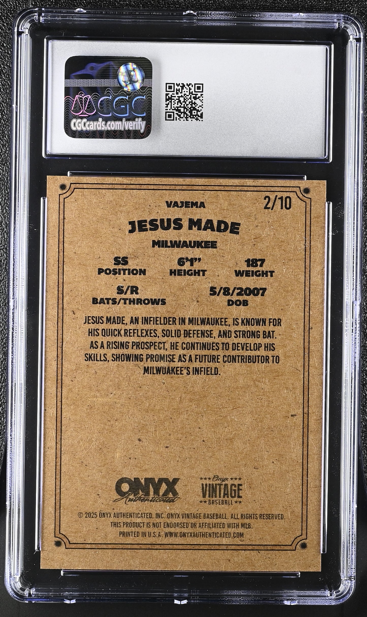 2025 Vintage #VAJEMA Jesus Made Autographs CGC 8