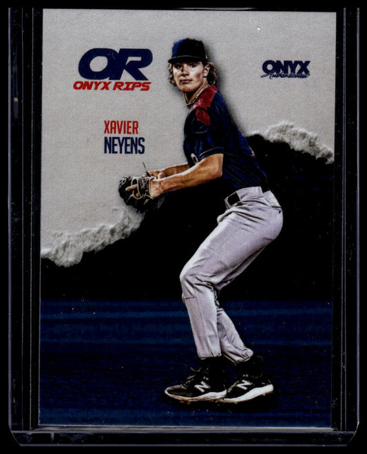 2025 Onyx Rips #RBLU-XANE Xavier Neyens Paper Blue