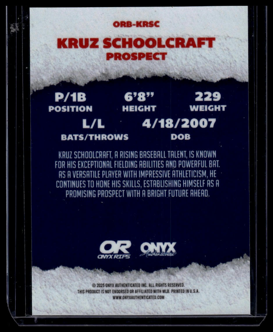 2025 Onyx Rips #ORB-KRSC Kruz Schoolcraft Refractor