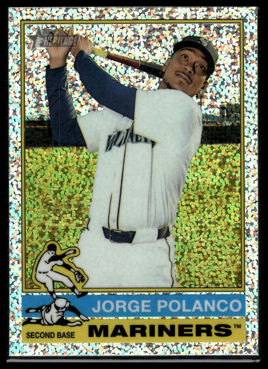 2025 Topps Heritage #97 Jorge Polanco Chrome Silver Sparkle Refractor