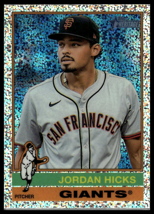 2025 Topps Heritage #100 Jordan Hicks Chrome Silver Sparkle Refractor