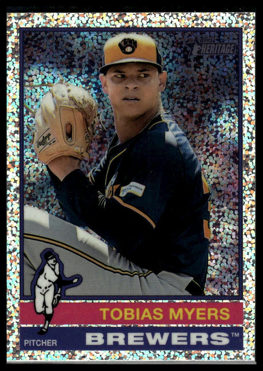 2025 Topps Heritage #137 Tobias Myers Chrome Silver Sparkle Refractor