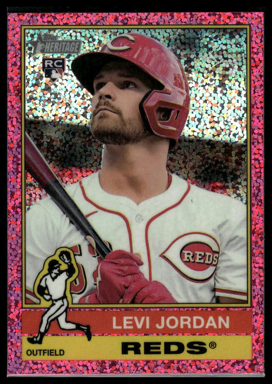 2025 Topps Heritage #88 Levi Jordan Chrome Pink Sparkle Refractor