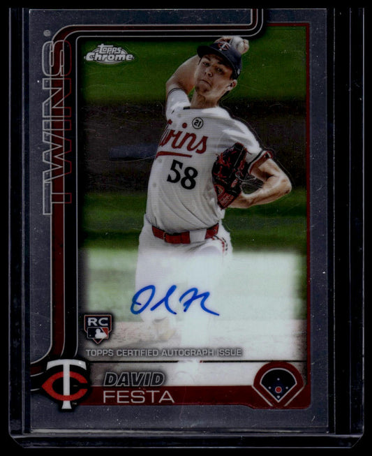 2025 Topps Chrome #RA-DF David Festa Rookie Autographs Refractors #/499