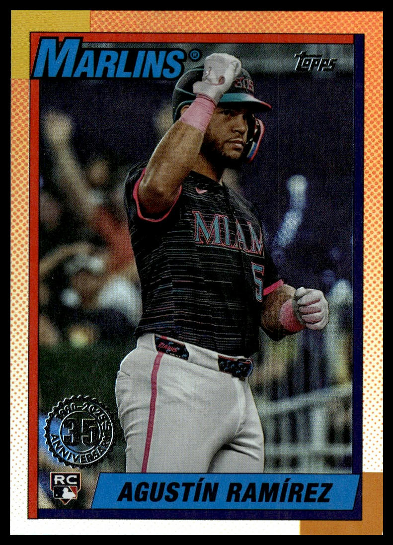2025 Topps Update #U90-37 Agustín Ramírez 1990 Topps Baseball 35th Anniversary