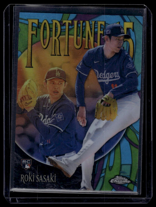 2025 Topps Chrome Logofractor Edition #F15-13 Roki Sasaki Fortune 15 Refractor