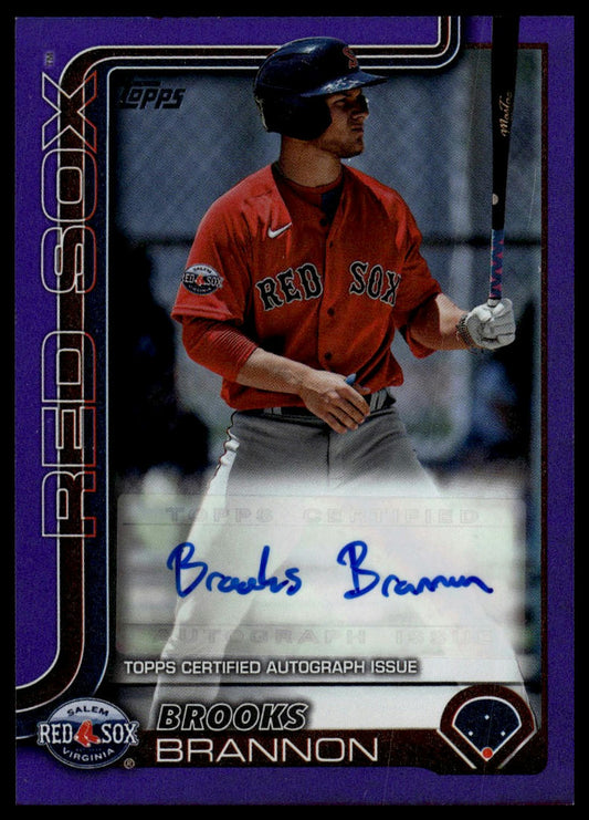 2025 Topps Pro Debut #PD-96 Brooks Brannon Base Autographs Purple Foil #/299