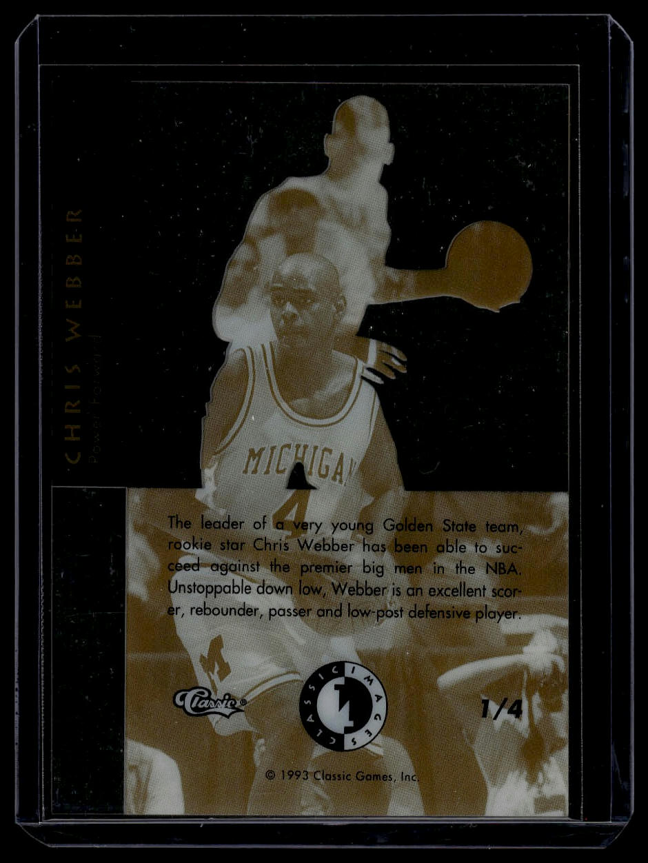 1993-94 Classic Images Four Sport #1 Chris Webber Acetates